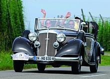 Diesen Horch 830 BL Sedan Cabriolet (Bj. 1939) werden Bayerns Minsiterpräsident Horst Seehofer am 19. Juni und Audi-Chef Rupert Stadler am 20. Juni bei der Donau Classic 2009 fahren. Foto: Auto-Reporter/Audi 